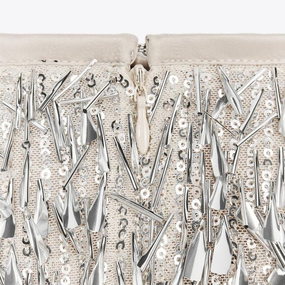 Zara Silver Sequin Midi Skirt - Picture 9 of 9